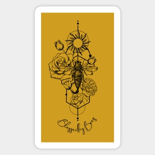 Bees with Roses and Tulips Magnet